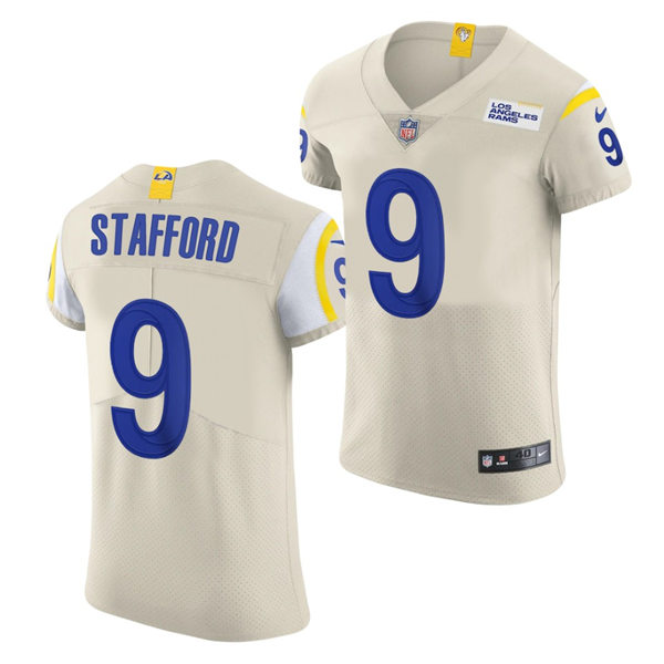 Men's Los Angeles Rams #9 Matthew Stafford  Nike Bone Vapor Limited Football Jersey