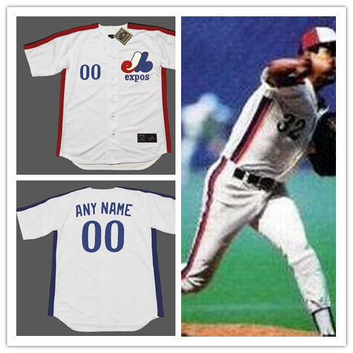 Men's Montreal Expos 1980's White Throwback Customized Jersey