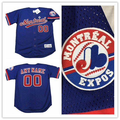 Men's Montreal Expos Royal Mesh BP 1990's Throwback Customized Jersey