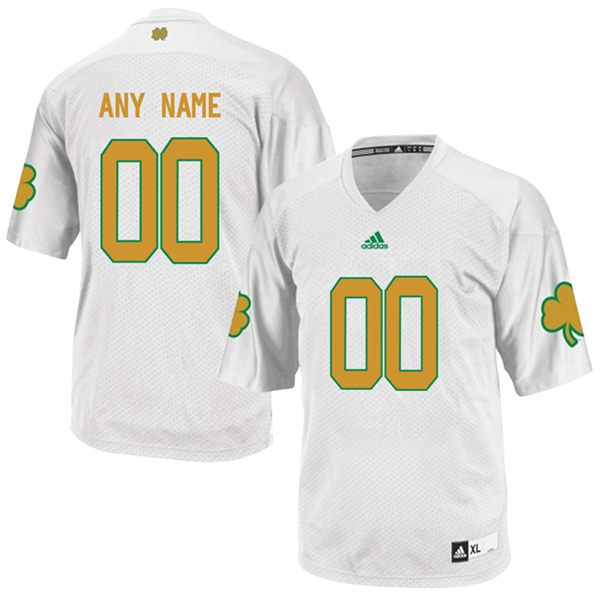 Mens Notre Dame Fighting Irish Custom Joe Montana Mike McGlinchey Rudy Ruettiger Manti  Te'o Adidas White Green Football Jersey