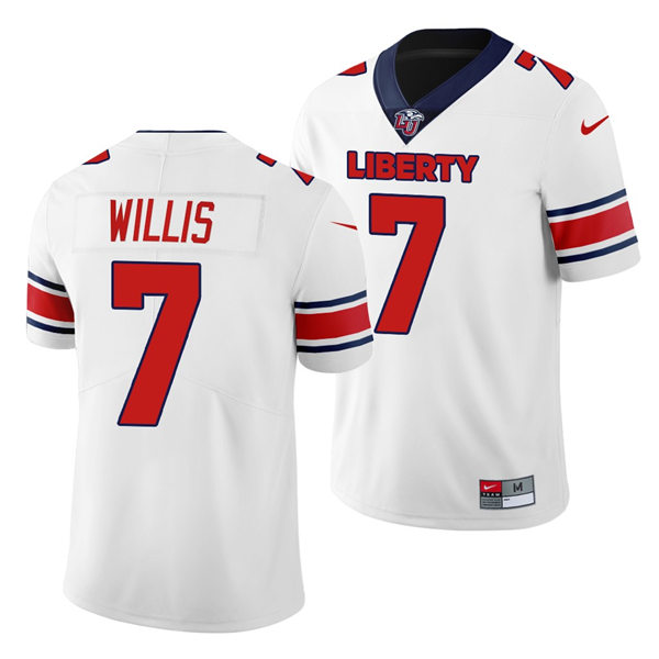 Men's Liberty Flames #7 Malik Willis Nike White College Football Jersey