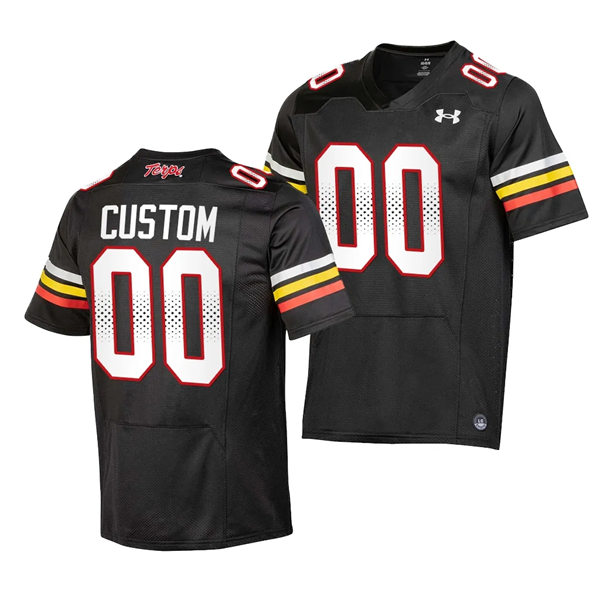 Mens Youth Maryland Terrapins Custom 2023 Black Football Game Jersey