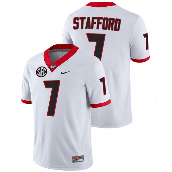 Matthew Stafford Georgia Bulldogs Men's Jersey - #7 NCAA White Limited Away