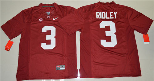 Men's Alabama Crimson Tide #3 Calvin Ridley Red College Football Nike Jersey