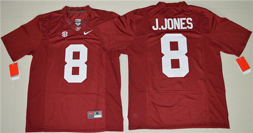 Men's Alabama Crimson Tide #8 Julio Jones Red College Football Nike Limited Jersey