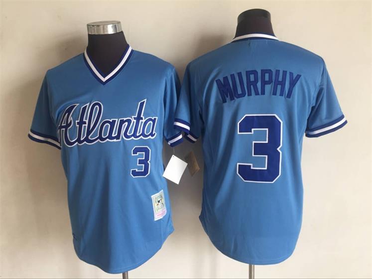 Mitchell&Ness Atlanta Braves #3 Dale Murphy Light Blue Throwback Jersey