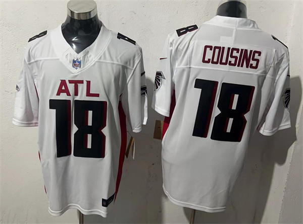 Mens Atlanta Falcons #18 Kirk Cousins Nike White Vapor F.U.S.E. Limited Jersey