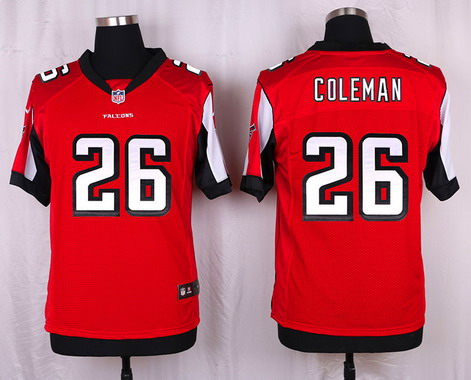 Men's Atlanta Falcons #26 Tevin Coleman Red Team Color NFL Nike Elite Jersey