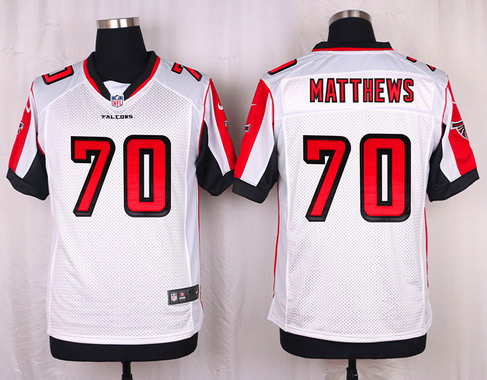 Men's Atlanta Falcons #70 Jake Matthews White Road NFL Nike Elite Jersey