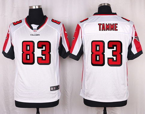 Men's Atlanta Falcons #83 Jacob Tamme White Road NFL Nike Elite Jersey