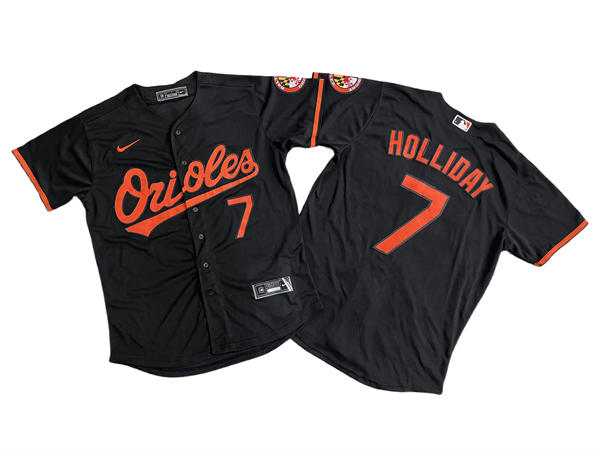 Mens Baltimore Orioles #7 Jackson Holliday Nike Black Alternate Limited Jersey