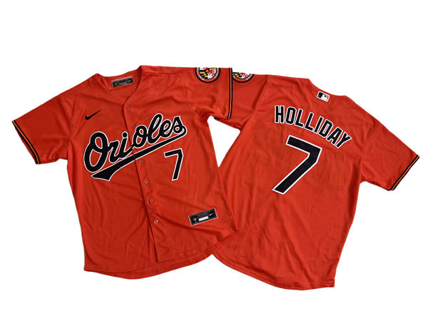 Mens Baltimore Orioles #7 Jackson Holliday Nike Orange Alternate Limited Jersey