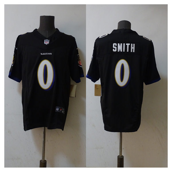 Men's Baltimore Ravens #0 Roquan Smith Nike Black Alternate Vapor F.U.S.E. Limited Jersey