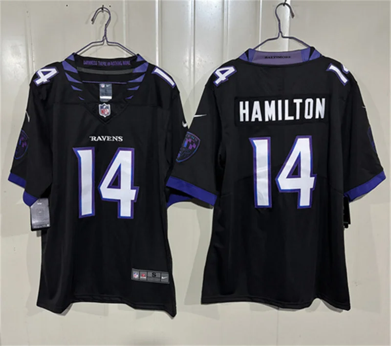 Men's Baltimore Ravens #14 Kyle Hamilton Nike 2026 Next Flight Black Alternate Vapor F.U.S.E Limited Jersey