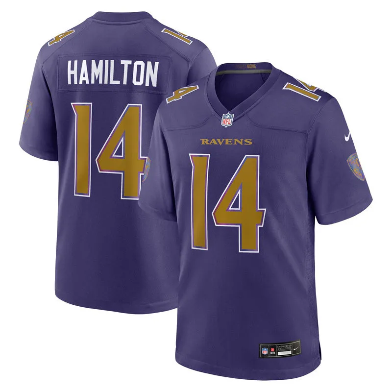 Men's Baltimore Ravens #14 Kyle Hamilton Nike Purple Alternate Vapor F.U.S.E 2026 Next Flight Jersey
