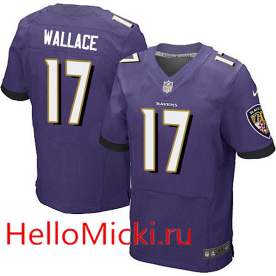 Men's Baltimore Ravens #17 Mike Wallace Purple Team Color Stitched NFL Nike Elite Jersey