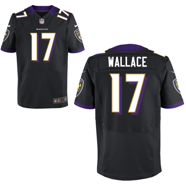Men's Baltimore Ravens #17 Mike Wallace Black Alternate Stitched NFL Nike Elite Jersey