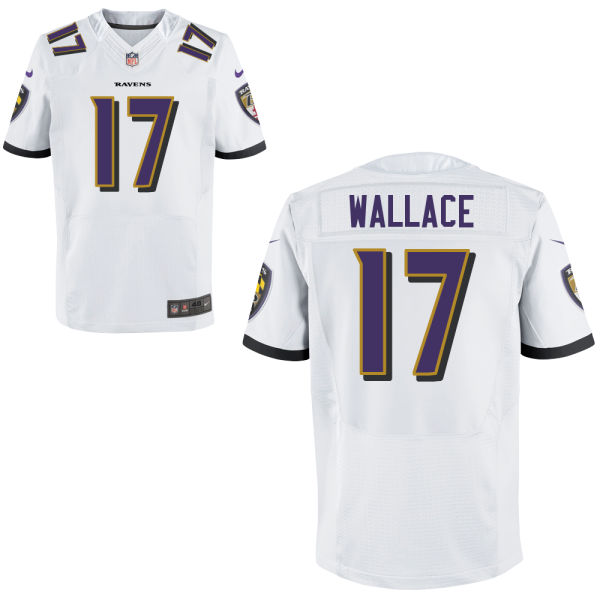 Men's Baltimore Ravens #17 Mike Wallace Elite White Road Stitched NFL Nike Elite Jersey