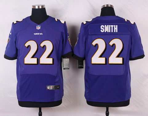 Men's Baltimore Ravens #22 Jimmy Smith Purple  Nik Elite Jersey