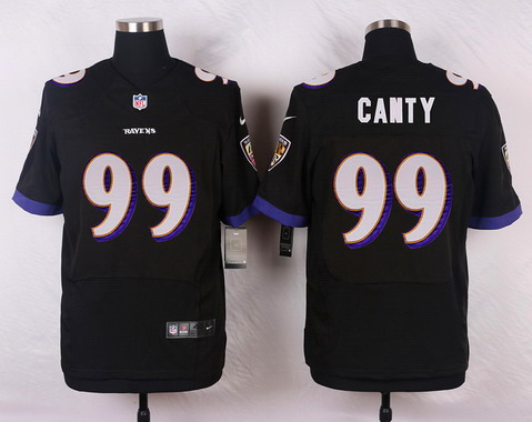Men's Baltimore Ravens #99 Chris Canty Black Nik Elite Jersey