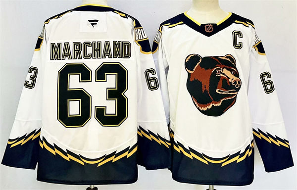 Men's Boston Bruins #63 Brad Marchand Fanatics White Reverse Retro 2.0 Primegreen Jersey