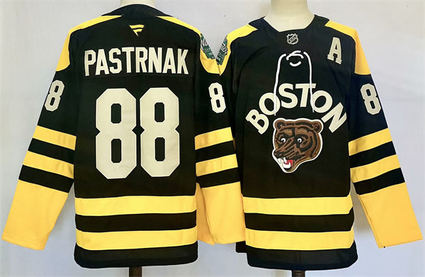 Mens Boston Bruins #88 David Pastrnak Fanatics Black 2023 Winter Classic Jersey