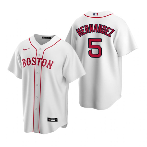 Mens Boston Red Sox #5 Enrique Hernandez Kike Hernandez Nike White Alternate Boston Jersey