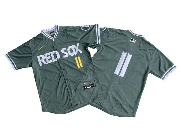 Mens Boston Red Sox #11 Rafael Devers 2025 City Connect 2.0 Vapor Limited Player Jersey Green