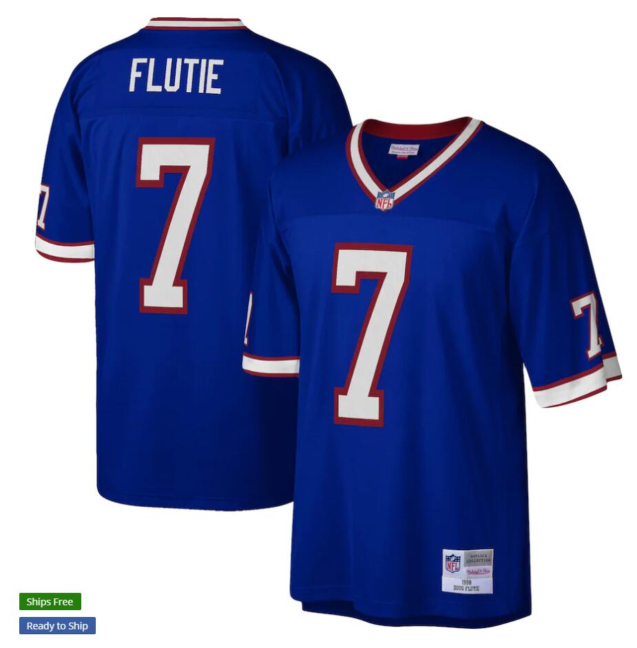 Men's Buffalo Bills #7 Doug Flutie 1999 Throwback Vintage Football Jersey By Puma