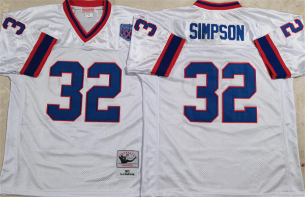 Vintage Throwback OJ Simpson #32 Buffalo Bills Mitchell & Ness