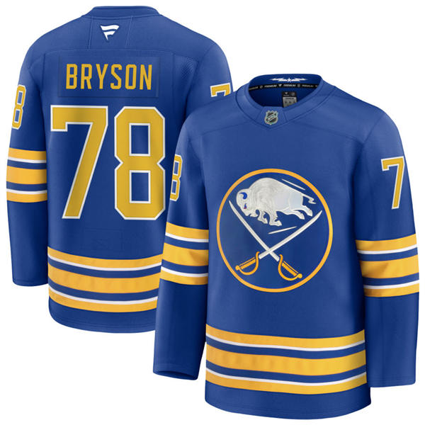 Men's Buffalo Sabres #78 Jacob Bryson Adidas Royal Home Premier Jersey