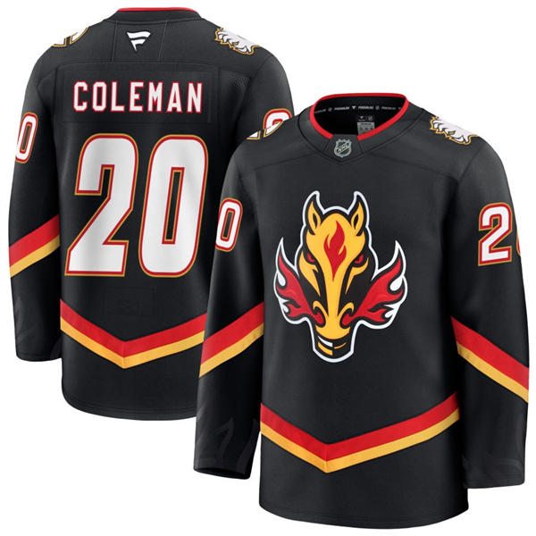 Men's Calgary Flames #20 Blake Coleman Fanatics Black Alternate Premium Jersey 
