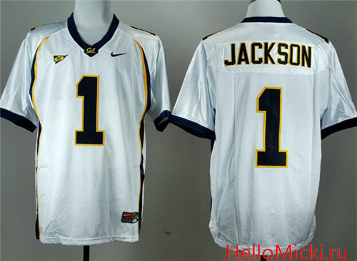 Men's California Golden Bears #1 DeSean Jackson White Stitched College Football Nike NCAA Jersey