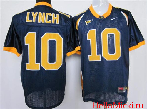 Men's California Golden Bears #10 Marshawn Lynch Navy Blue Stitched College Football Nike NCAA Jersey