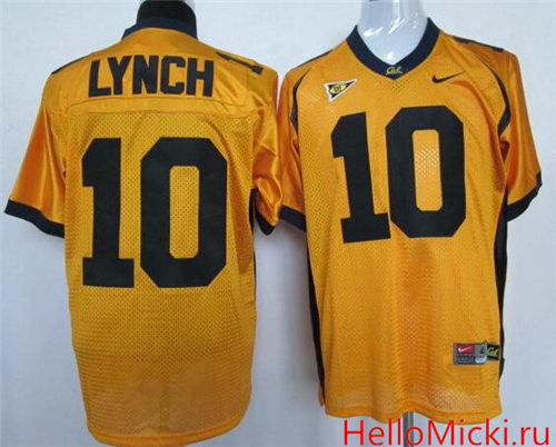 Men's California Golden Bears #10 Marshawn Lynch Yellow Stitched College Football Nike NCAA Jersey