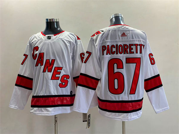 Men's Carolina Hurricanes #67 Max Pacioretty Adidas White Away Player Jersey