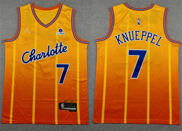 Men's Charlotte Hornets #7 Kon Knueppel Orange 2025-26 City Edition Swingman Jersey