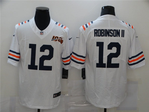 Men's Chicago Bears #12 Allen Robinson II Nike White 100th Season Alternate Classic Limited Jersey