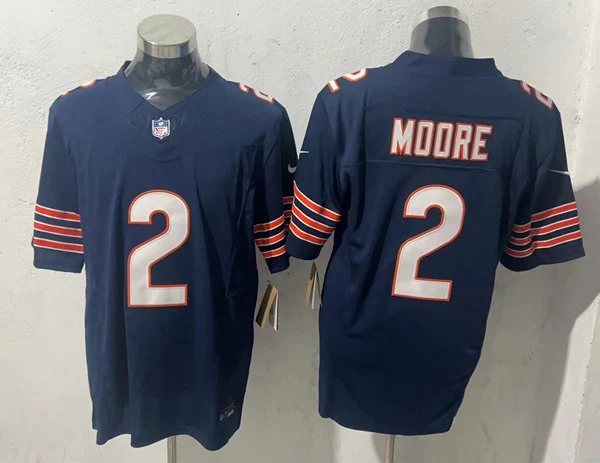 Men's Chicago Bears #2 D.J. Moore Nike Navy Vapor Vapor F.U.S.E. Limited Jersey