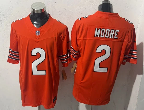 Men's Chicago Bears #2 D.J. Moore Nike Orange Alternate Vapor F.U.S.E. Limited Jersey