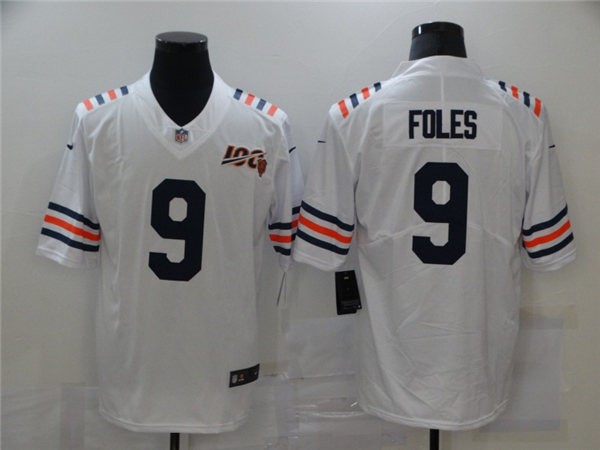 Men's Chicago Bears #9 Nick Foles Nike White 100th Season Alternate Classic Limited Jersey