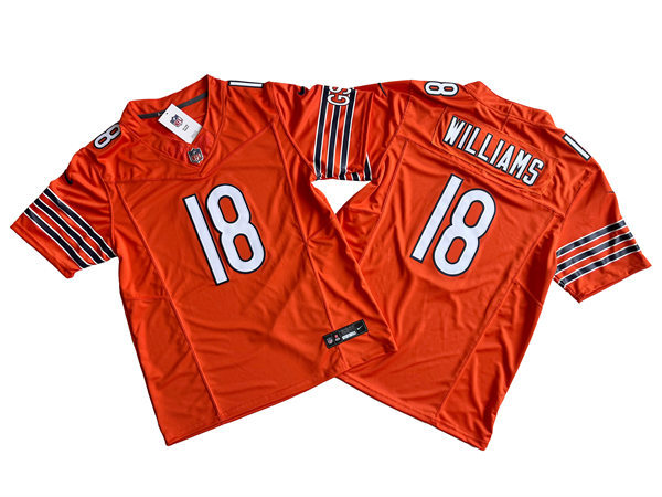 Mens Chicago Bears #18 Caleb Williams Nike Orange Alternate Untouchable Limited Jersey