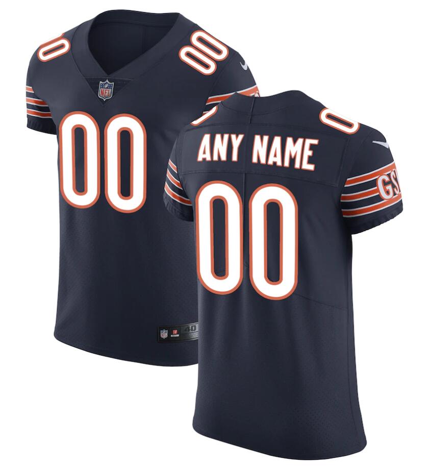 Men's Custom Chicago Bears Nike Navy Color Rush Game Personal Adults Football Jersey
