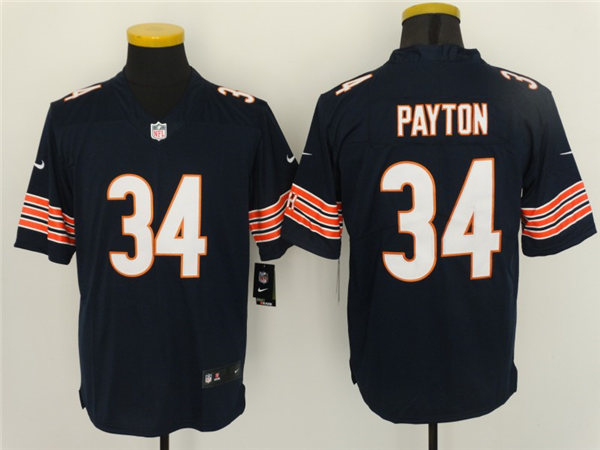 Men's Chicago Bears Retired Player #34 Walter Payton Nike Navy Vapor Limited Footbll Jersey