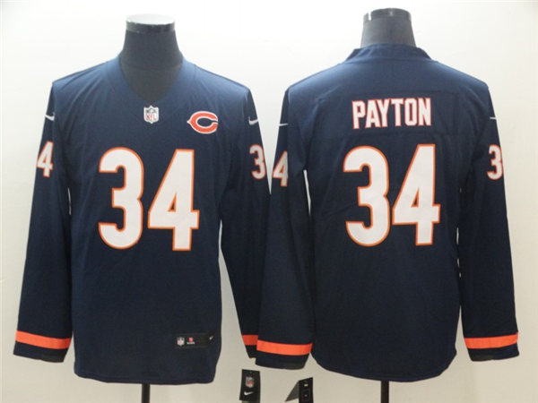 Men's Chicago Bears Retired Player #34 Walter Payton Teams Nike Therma Long Sleeve Jersey