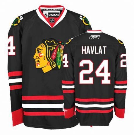 Men's Chicago Blackhawks #24 Martin Havlat Black Jersey