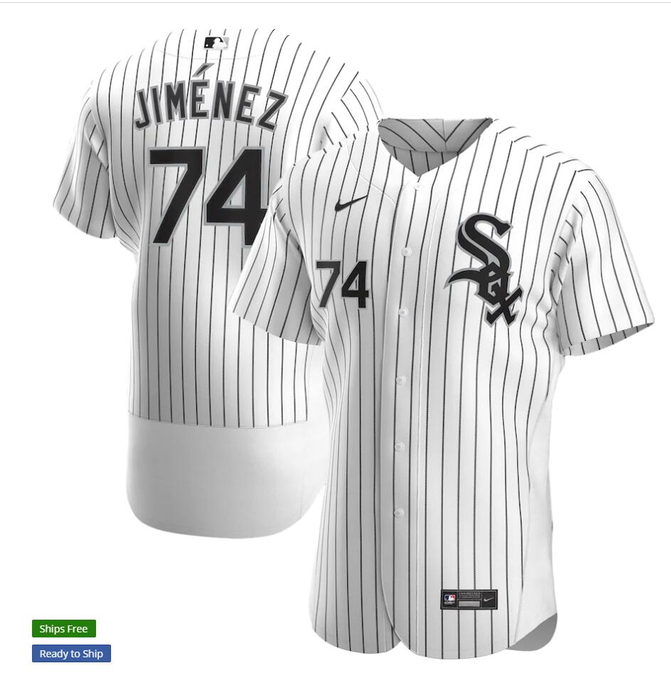 Men's Chicago White Sox #74 Eloy Jimenez Nike White Home MLB Flex Base Jersey