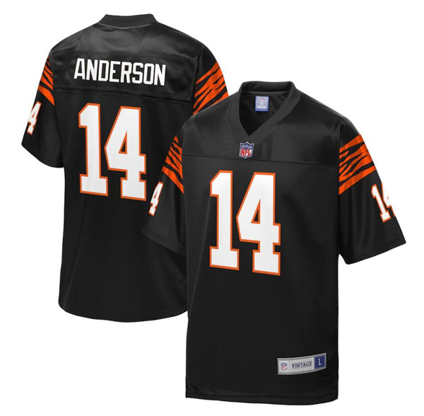 Mens Cincinnati Bengals #14 Ken Anderson Black Mitchell & Ness  NFL Throwback Football Jersey