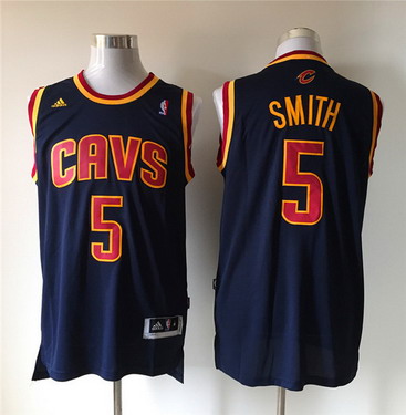Men's Cleveland Cavaliers #5 J.R. Smith Revolution 30 Swingman 2015 New Navy Blue Jersey