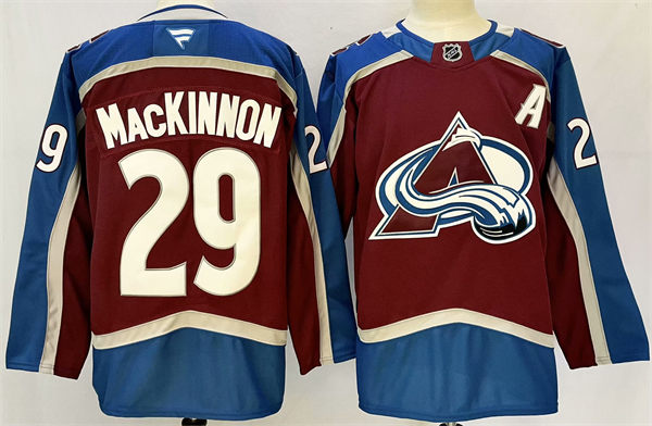 Womens Colorado Avalanche #29 Nathan MacKinnon Stitched Fanatics Burgundy Home Primegreen Player Jersey
